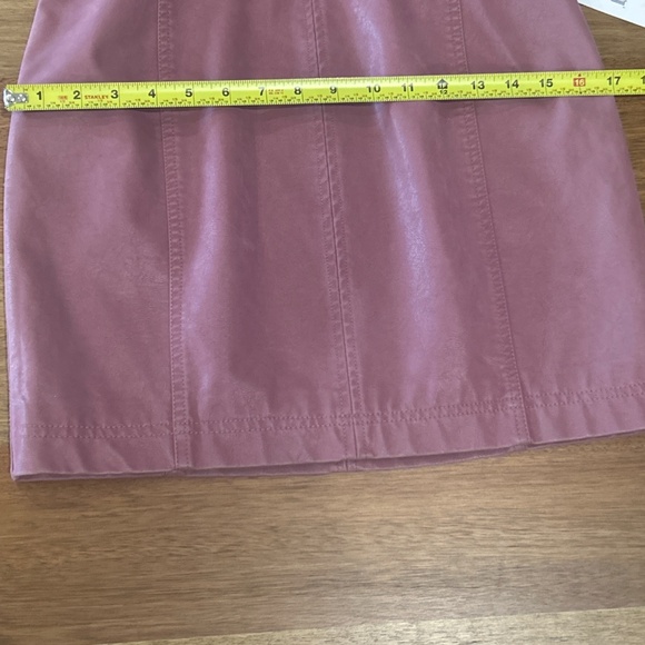Free People NWT Pressed Flowers Short Skirt Rose Pink Vegan Suede Size 4 - Picture 10 of 11
